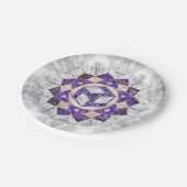 Antahkarana in Lotus Mandala- Amethyst und Pearl Pappteller (Schrägansicht)