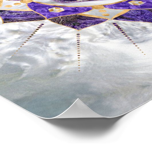 Antahkarana in Lotus Mandala- Amethyst und Pearl Poster (Ecke)