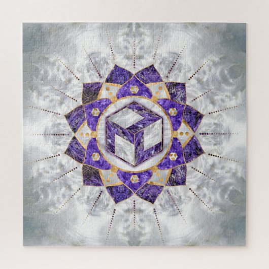 Antahkarana in Lotus Mandala- Amethyst und Pearl Puzzle (Vertikal)