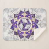 Antahkarana in Lotus Mandala- Amethyst und Pearl Sherpadecke (Vorderseite (Horizontal))
