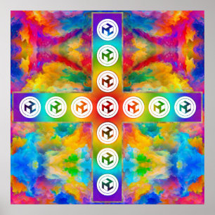 Antahkarana Kreuz - männliches Antahkarana Poster