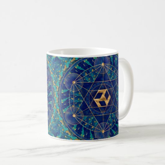 Antahkarana, Ornament der Heiligen Geometrie Kaffeetasse (VorderseiteRechts)