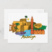 Antalya, die berühmte Stadt der Türkei Postkarte (Vorne/Hinten)