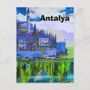 Antalya Reise Postkarten Kunst, Antalya Türkei Pos