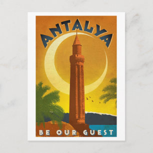 Antalya Sommer, Türkei, Mittelmeer, Vintage Postkarte