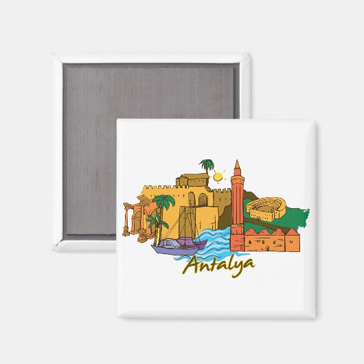 Antalya Türkei Magnet (Vorderseite/Rückseite)