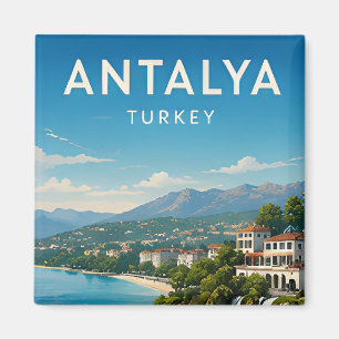 🌊 Antalya Türkei Mittelmeer Küste und Wasserfall Magnet