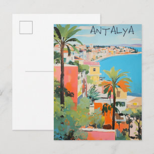 Antalya Türkei Reise Stadt Malerei Ästhetik Postkarte