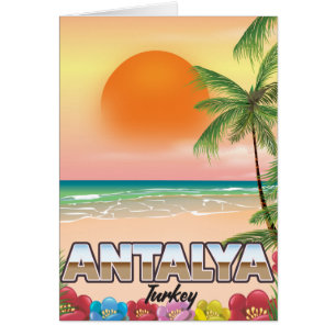 Antalya Türkei Strand Reiseplakat