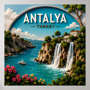 Antalya Türkei Türkische Riviera Mittelmeer Reise Poster