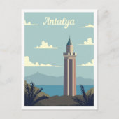 Antalya Turkey Art Travel Illustration Postkarte (Vorderseite)