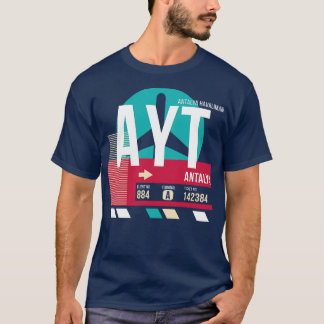 Antalya Turkey AYT Airport Code Gepäckmarke T-Shirt