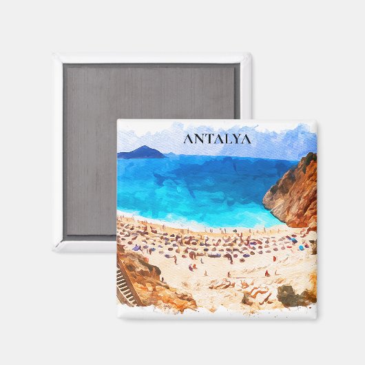Antalya Turkey Beach Vacation Magnet (Vorderseite/Rückseite)