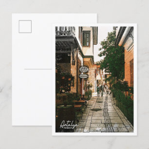 Antalya Turkey Color Pencil City Landschaft Postkarte