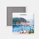 Antalya Turkey Panorama View Magnet (Vorderseite/Rückseite)