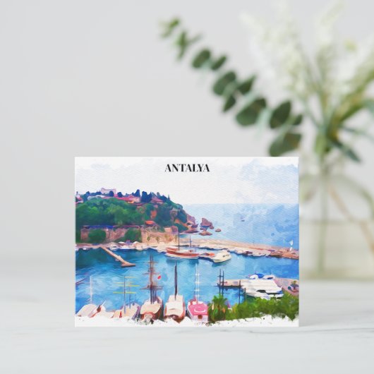 Antalya Turkey Panorama View Postkarte (Stehend Vorderseite)