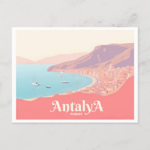 Antalya Turkey Pastel Travel Postkarte