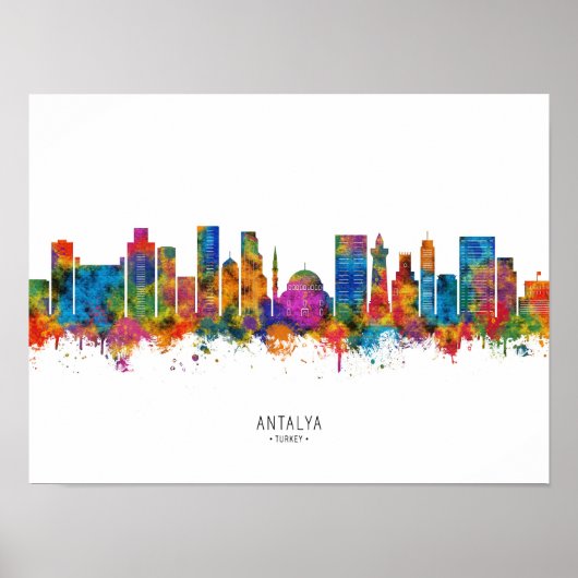 Antalya Turkey Skyline Poster (Vorne)