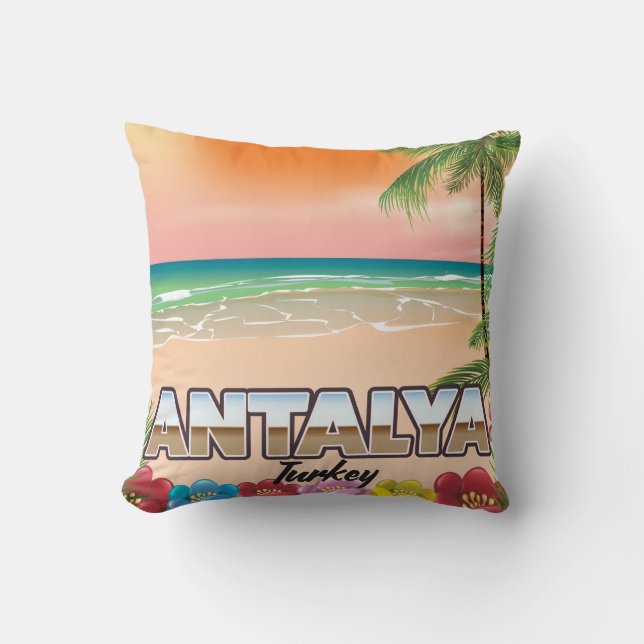 Antalya Turkey Strandposter Kissen (Vorderseite)