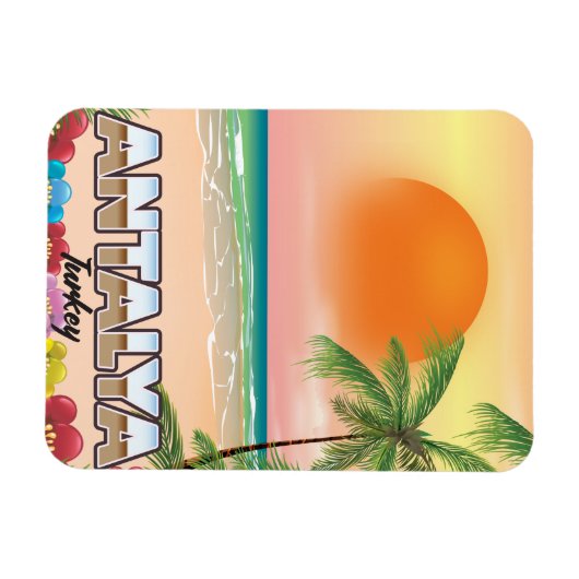 Antalya Turkey Strandposter Magnet (Horizontal)