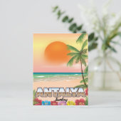 Antalya Turkey Strandposter Postkarte (Stehend Vorderseite)