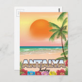 Antalya Turkey Strandposter Postkarte (Vorne/Hinten)