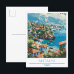 Antalya Turkey Travel Postkarte<br><div class="desc">Antalya Türkei Reisegemälde</div>