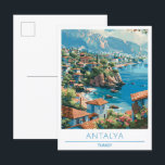 Antalya Turkey Travel Postkarte<br><div class="desc">Antalya Türkei Reisegemälde</div>
