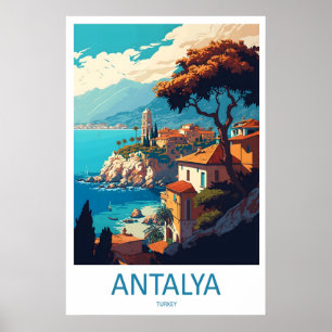Antalya Vintage Reiseplakat Ski Nationalpark Poster