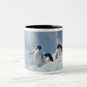 Antarctica. Adelie Pinguine Zweifarbige Tasse (Mittel)