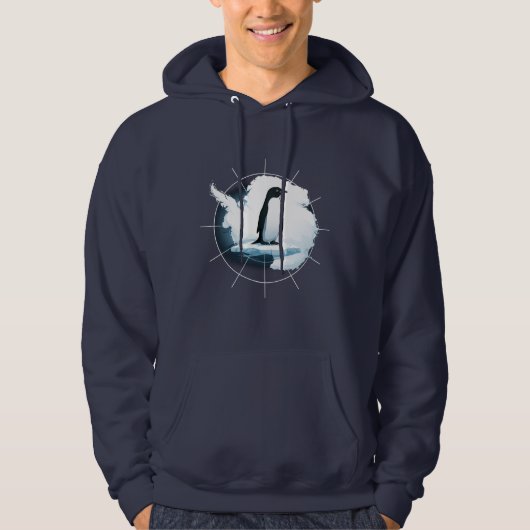 Antarctica Penguin Emblem – Polar Explorer Design Hoodie (Vorderseite)