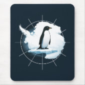Antarctica Penguin Emblem – Polar Explorer Design Mousepad (Vorne)