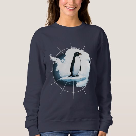 Antarctica Penguin Emblem – Polar Explorer Design Sweatshirt (Vorderseite)