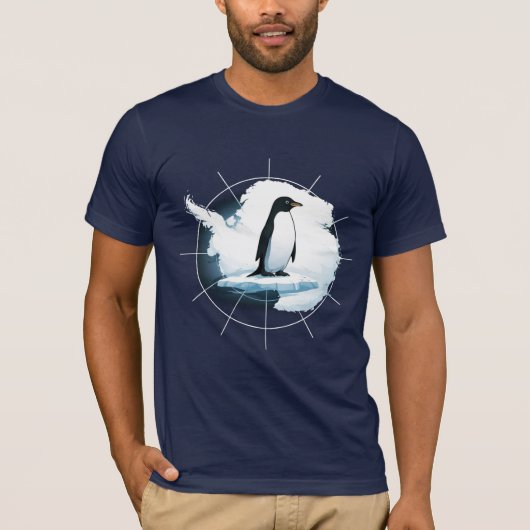 Antarctica Penguin Emblem – Polar Explorer Design T-Shirt (Vorderseite)