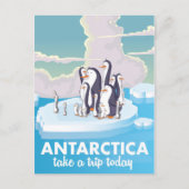 Antarctica Vintage Reiseplakat Postkarte (Vorderseite)