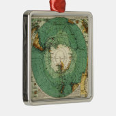 AntarcticaPanoramic MapAntarctica Silbernes Ornament (Rechts)