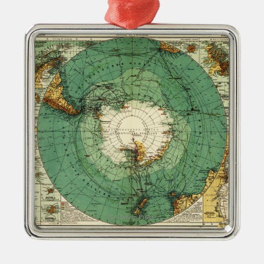 AntarcticaPanoramic MapAntarctica Silbernes Ornament (Vorne)