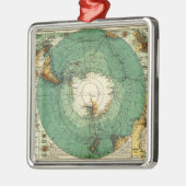 AntarcticaPanoramic MapAntarctica Silbernes Ornament (Links)