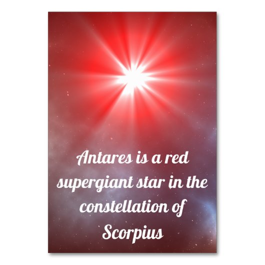 Antares Tischnummer (Rückseite)