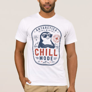 Antarktika-Chill-Mode-Lustiger-Pinguin-Vintage-Abz T-Shirt
