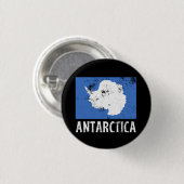 Antarktika Vintage-Flagge Button (Vorne & Hinten)