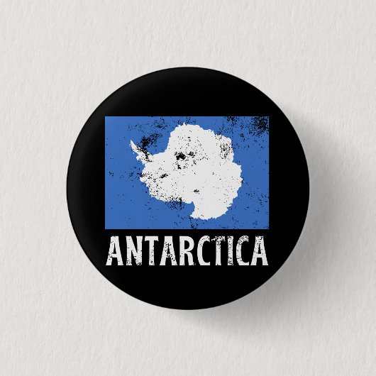 Antarktika Vintage-Flagge Button (Vorderseite)