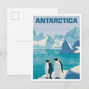 Antarktika Vintage Reise Postkarte