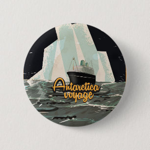Antarktika Vintage-Reiseposter Button