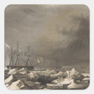 Antarktis 3 quadratischer aufkleber