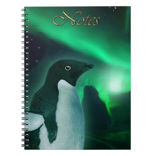 Antarktis Adelie Penguin & Aurora Australis Notizblock (Vorderseite)