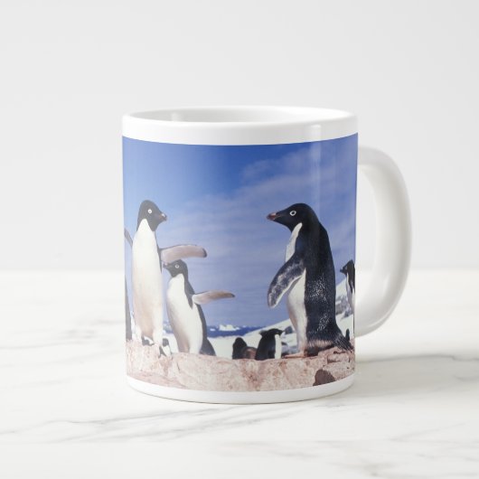 Antarktis, Adelie Penguin Pygoscelis Jumbo-Tasse (Vorderseite Rechts)