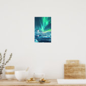 Antarktis Aurora Borealis Panoramaposter Poster (Küche)