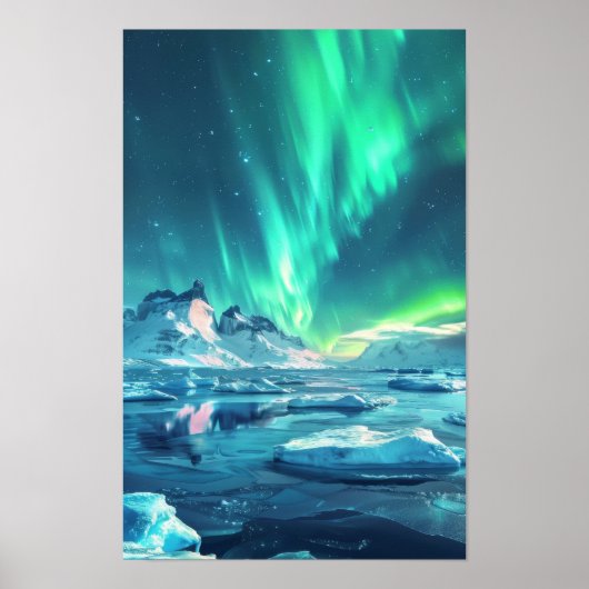 Antarktis Aurora Borealis Panoramaposter Poster (Vorne)