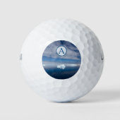 Antarktis-blaues Eis-Foto mit Monogramm Golfball (Vorderseite)